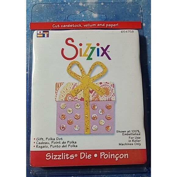 Ellison Sizzix Sizzlits Singles Die-Small Gift Polka Dot 654758 - Picture 1 of 2